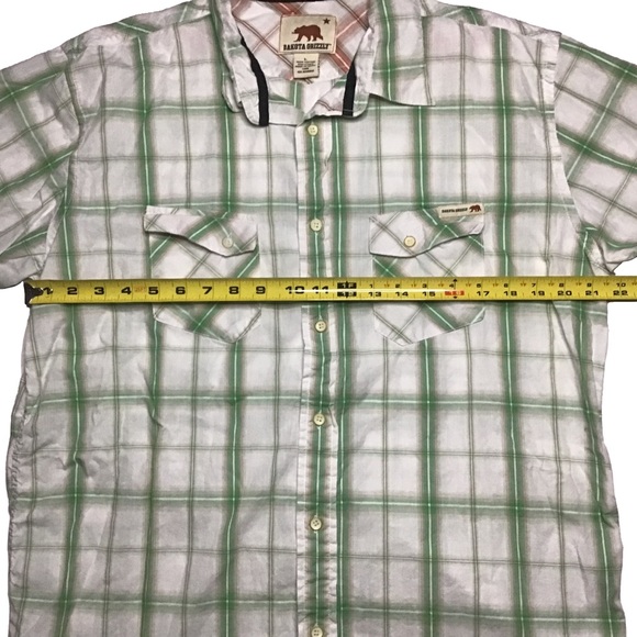 Dakota Grizzly Plaid 100% Cotton Men's Shirt Size Large White/Green - Picture 5 of 7